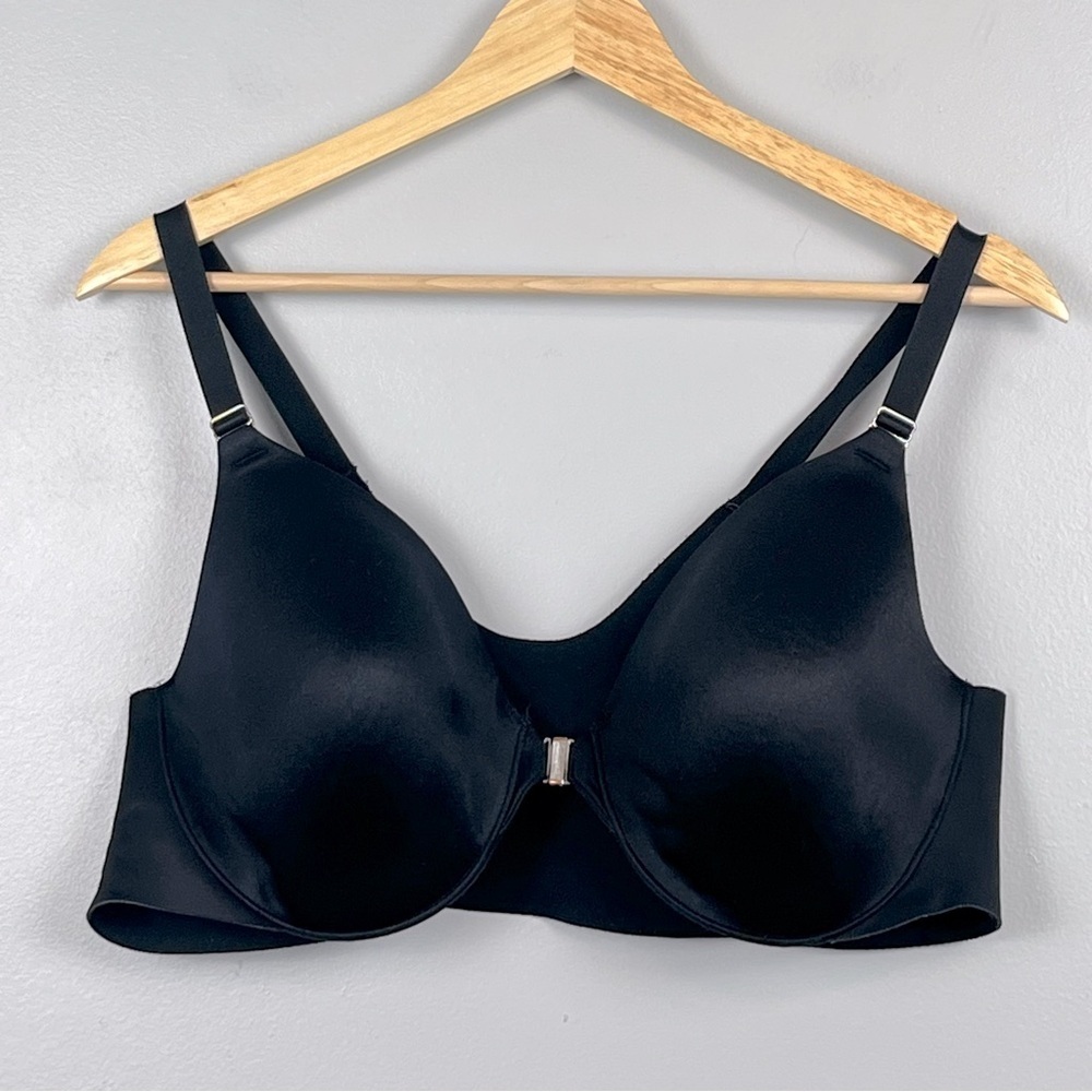 Soma black Vanishing Back Full Coverage front closure bra, 42C.